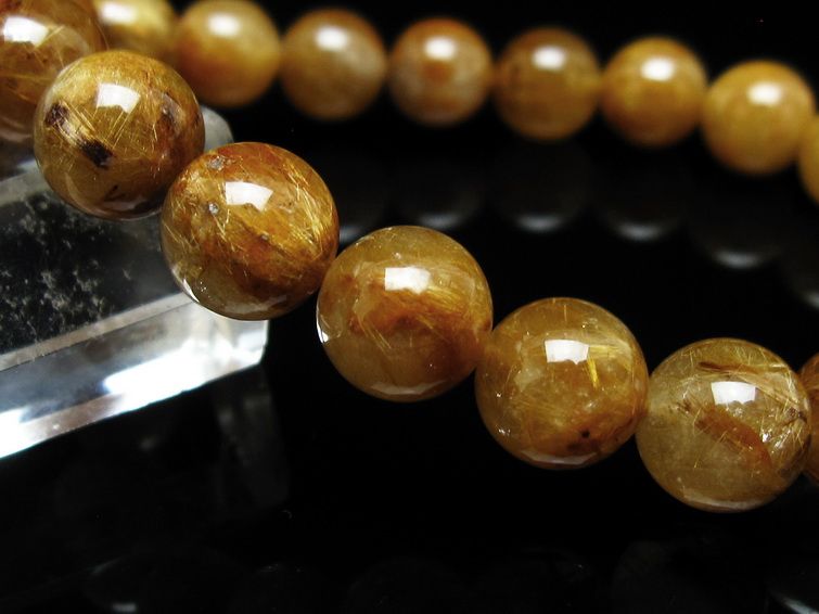 タイチンルチルクォーツ ブレスレット 10mm ルチルクォーツ ブラウンゴールド 111-53772