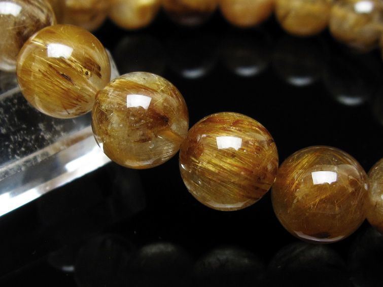 タイチンルチルクォーツ ブレスレット 12mm ルチルクォーツ ブラウンゴールド 111-53777