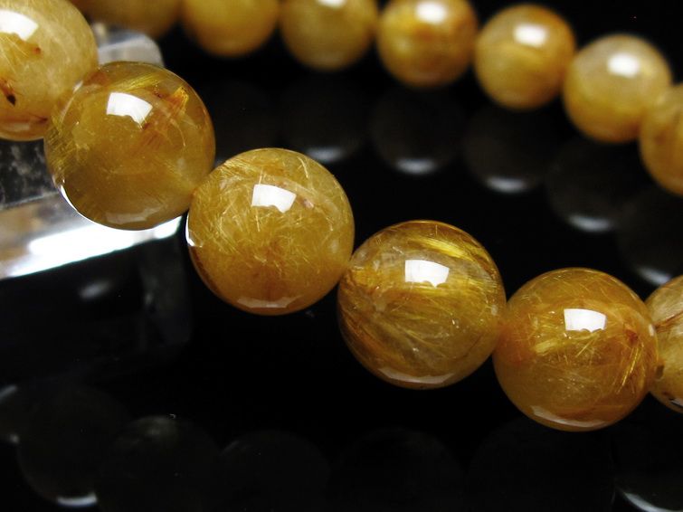 タイチンルチルクォーツ ブレスレット 12mm ルチルクォーツ ブラウンゴールド 111-53783