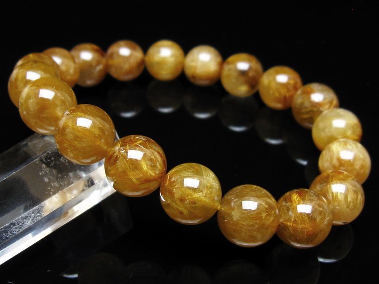 タイチンルチルクォーツ ブレスレット 12mm ルチルクォーツ ブラウンゴールド 111-53784