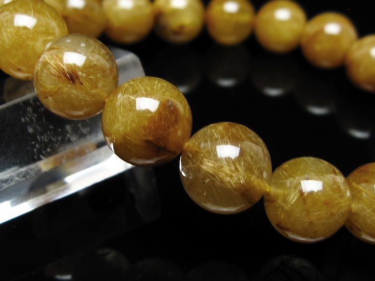 タイチンルチルクォーツ ブレスレット 11mm ルチルクォーツ ブラウンゴールド 111-53788