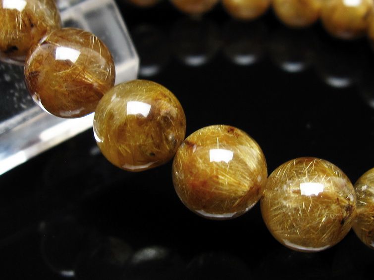 タイチンルチルクォーツ ブレスレット 10mm ルチルクォーツ ブラウンゴールド 111-53813