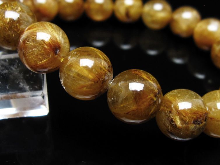 タイチンルチルクォーツ ブレスレット 12mm ルチルクォーツ ブラウンゴールド 111-53818