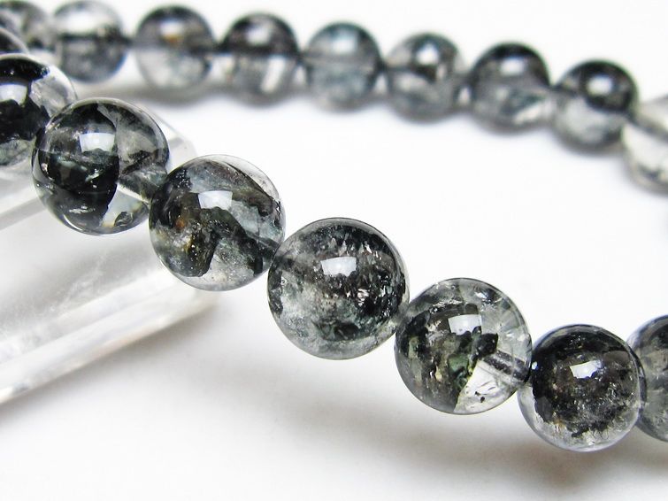 ブラックエレスチャルクォーツ ブレスレット 10mm 一点物 メール便可 111-53822