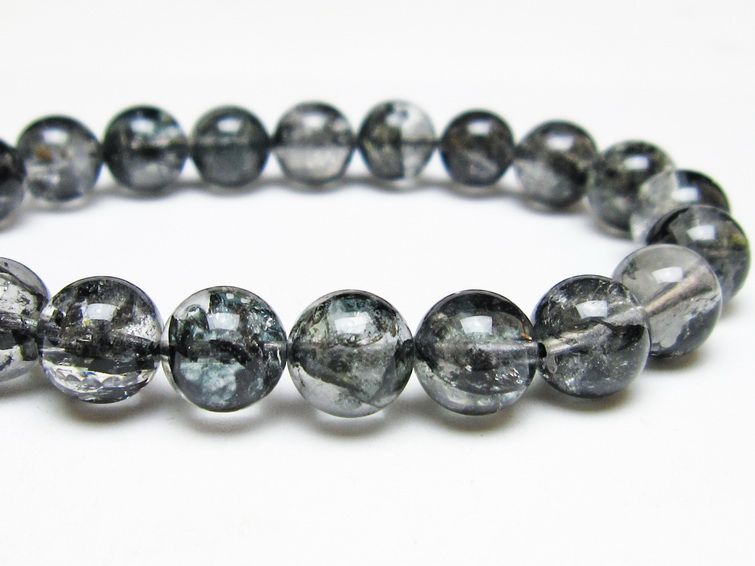 ブラックエレスチャルクォーツ ブレスレット 10mm 一点物 メール便可 111-53822