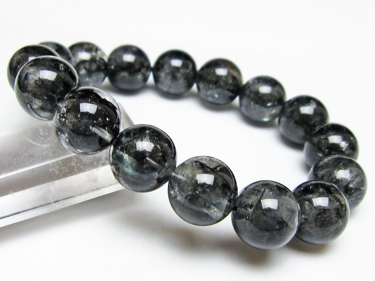 ブラックエレスチャルクォーツ ブレスレット 14mm 一点物 111-53824