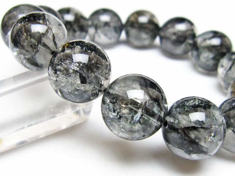 ブラックエレスチャルクォーツ ブレスレット 16mm 一点物 111-53828