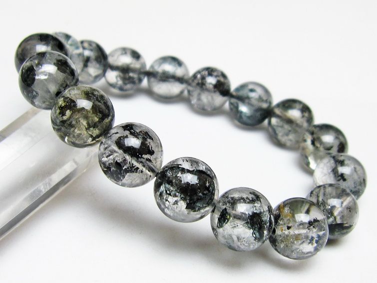 ブラックエレスチャルクォーツ ブレスレット 12mm 一点物 111-53830