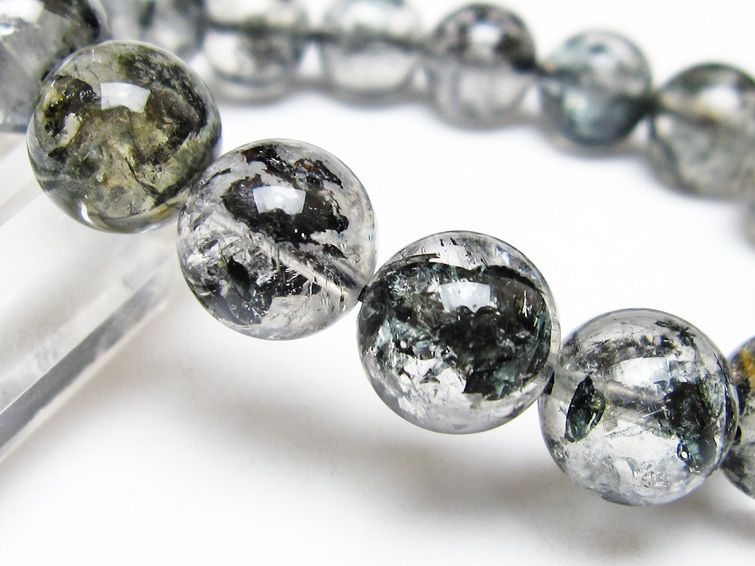 ブラックエレスチャルクォーツ ブレスレット 12mm 一点物 111-53830