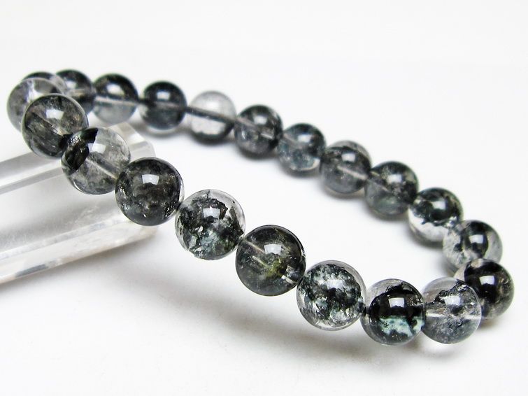 ブラックエレスチャルクォーツ ブレスレット 10mm 一点物 メール便可 111-53832