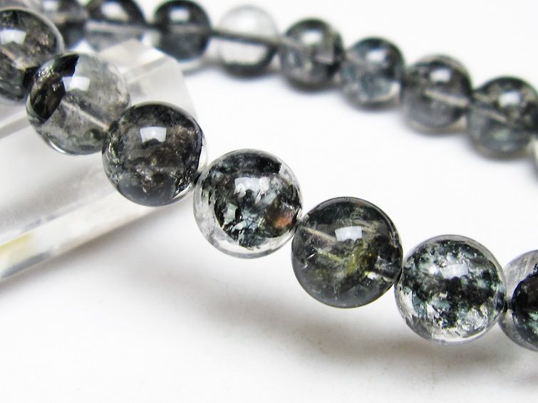 ブラックエレスチャルクォーツ ブレスレット 10mm 一点物 メール便可 111-53832