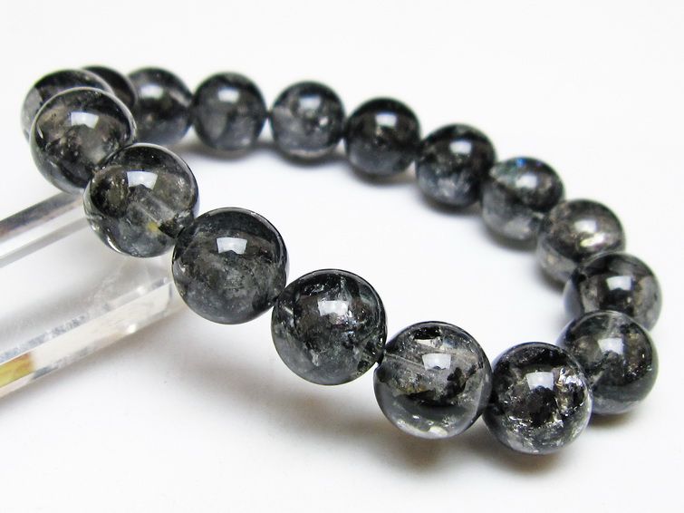 ブラックエレスチャルクォーツ ブレスレット 12mm 一点物 111-53838