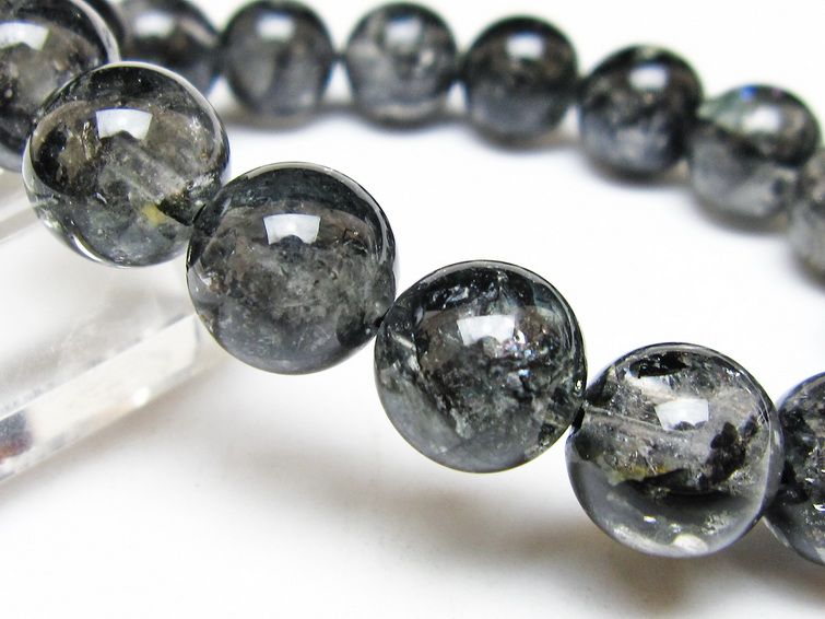 ブラックエレスチャルクォーツ ブレスレット 12mm 一点物 111-53838