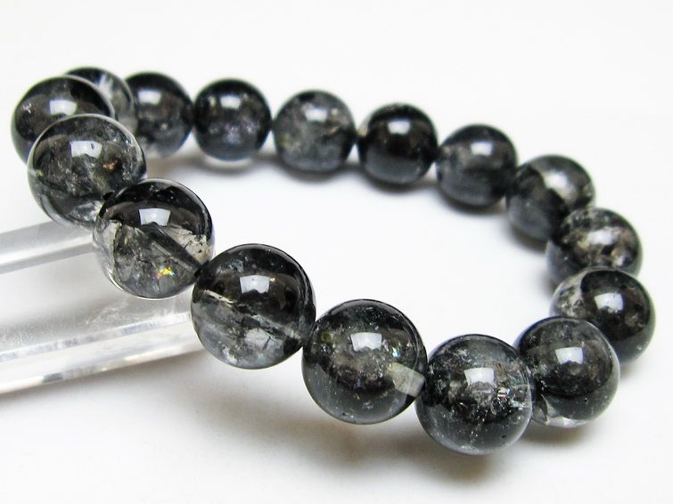 ブラックエレスチャルクォーツ ブレスレット 13mm 一点物 111-53839