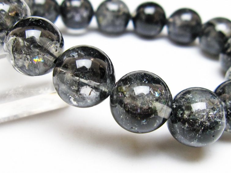 ブラックエレスチャルクォーツ ブレスレット 13mm 一点物 111-53839