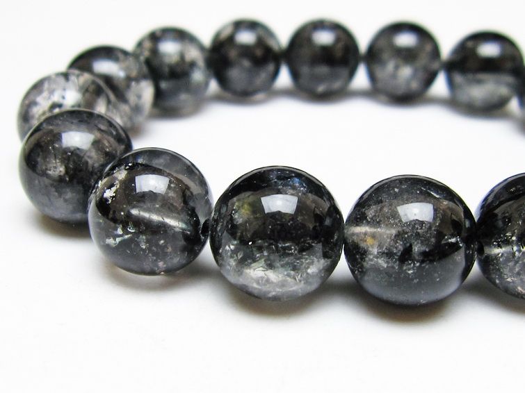ブラックエレスチャルクォーツ ブレスレット 13mm 一点物 111-53839