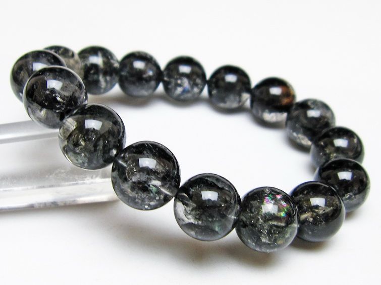 ブラックエレスチャルクォーツ ブレスレット 13mm 一点物 111-53840