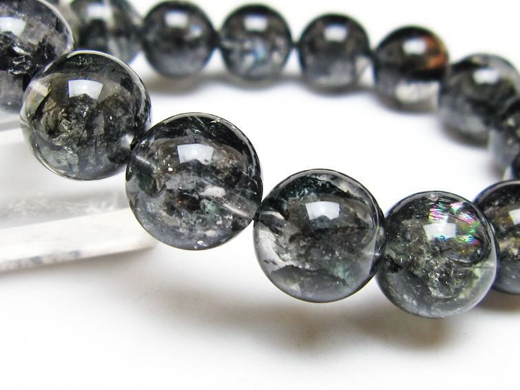 ブラックエレスチャルクォーツ ブレスレット 13mm 一点物 111-53840