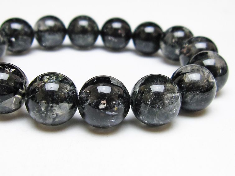 ブラックエレスチャルクォーツ ブレスレット 13mm 一点物 111-53840