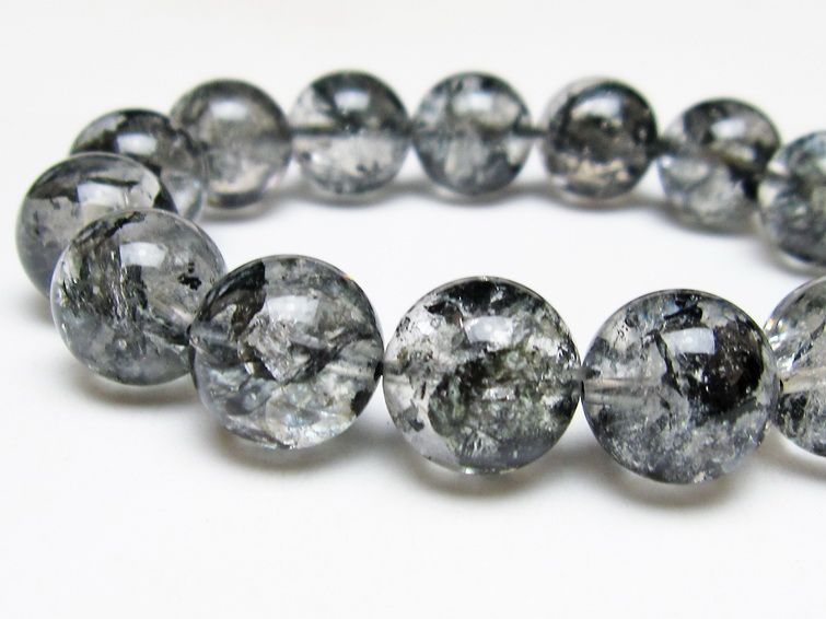 ブラックエレスチャルクォーツ ブレスレット 15mm 一点物 111-53842