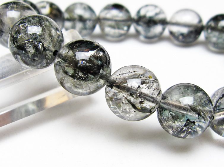 ブラックエレスチャルクォーツ ブレスレット 13mm 一点物 111-53846