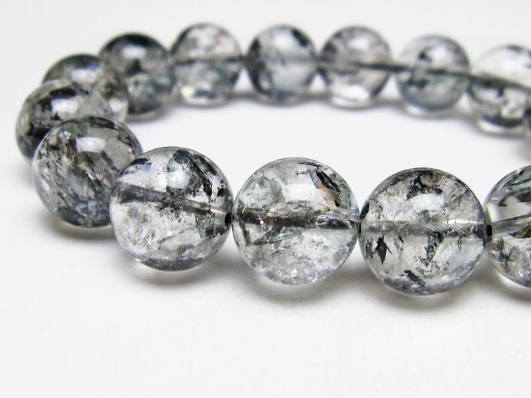 ブラックエレスチャルクォーツ ブレスレット 13mm 一点物 111-53847