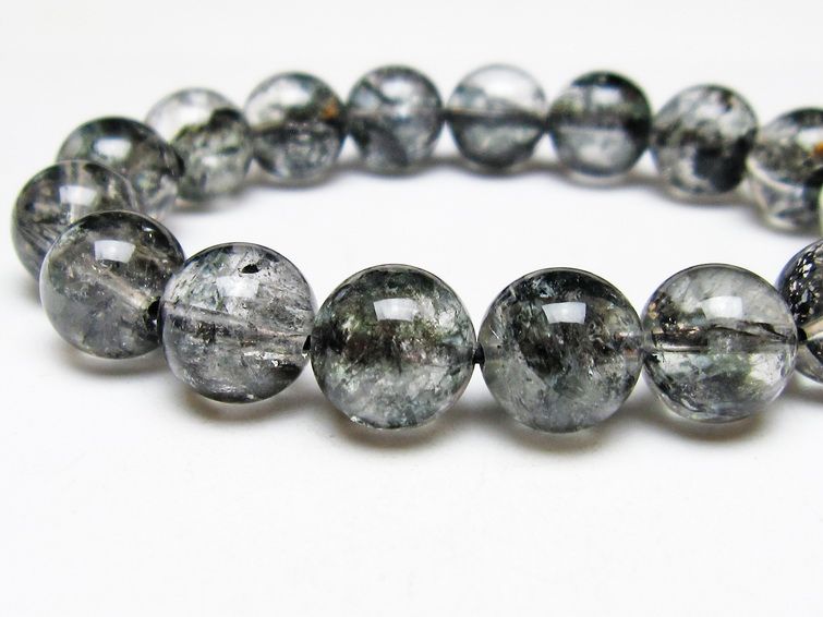 ブラックエレスチャルクォーツ ブレスレット 12mm 一点物 111-53848