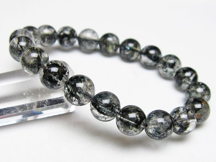 ブラックエレスチャルクォーツ ブレスレット 10mm 一点物 メール便可 111-53849