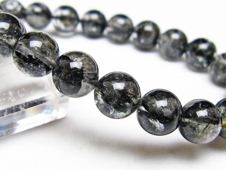 ブラックエレスチャルクォーツ ブレスレット 10mm 一点物 メール便可 111-53850