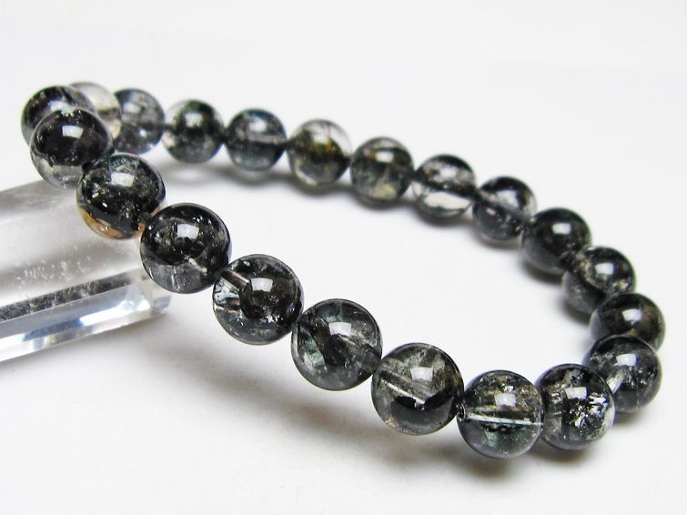 ブラックエレスチャルクォーツ ブレスレット 10mm 一点物 メール便可 111-53853