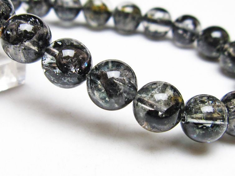 ブラックエレスチャルクォーツ ブレスレット 10mm 一点物 メール便可 111-53853