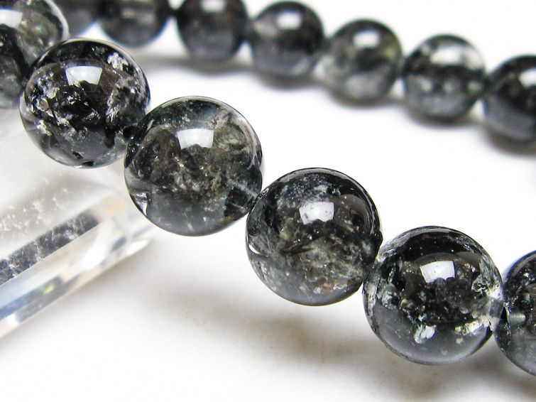 ブラックエレスチャルクォーツ ブレスレット 11mm 一点物 111-53855