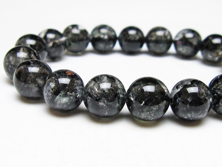 ブラックエレスチャルクォーツ ブレスレット 11mm 一点物 111-53855