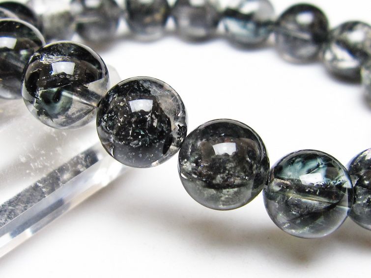 ブラックエレスチャルクォーツ ブレスレット 11mm 一点物 111-53856