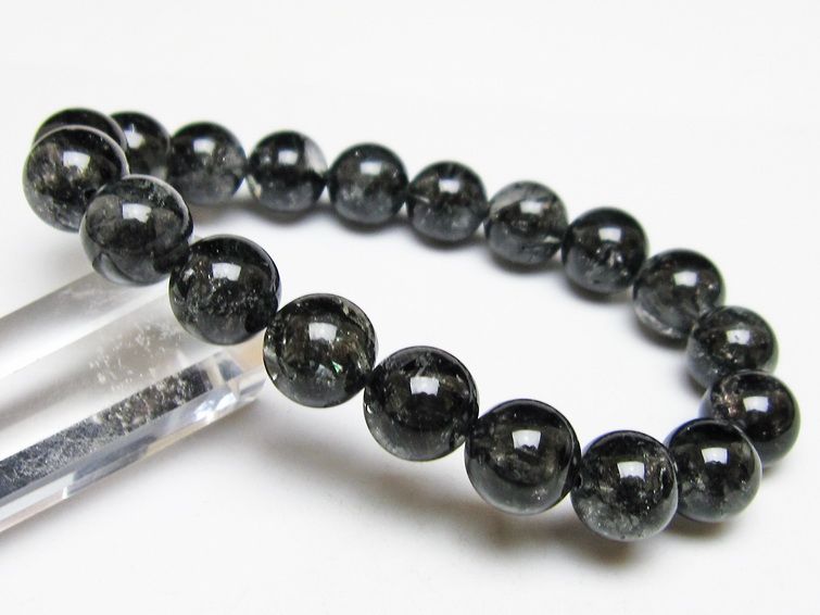 ブラックエレスチャルクォーツ ブレスレット 11mm 一点物 111-53857