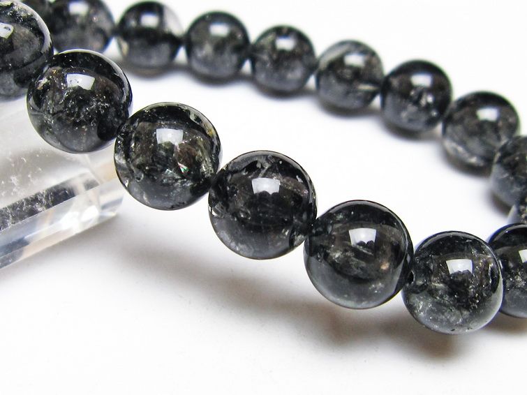 ブラックエレスチャルクォーツ ブレスレット 11mm 一点物 111-53857