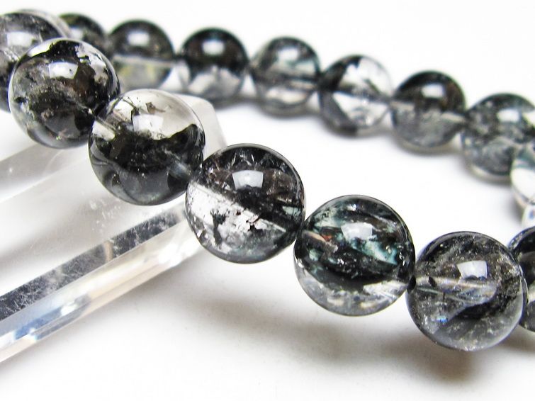 ブラックエレスチャルクォーツ ブレスレット 12mm 一点物 111-53858