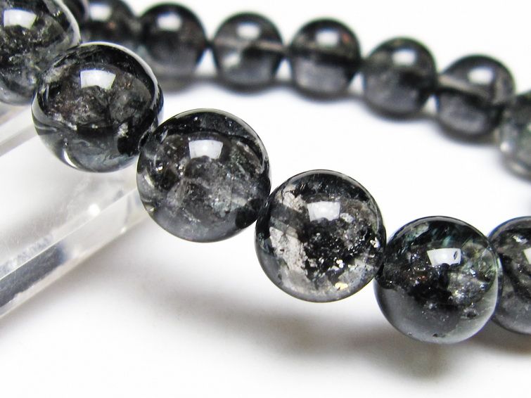 ブラックエレスチャルクォーツ ブレスレット 12mm 一点物 111-53859