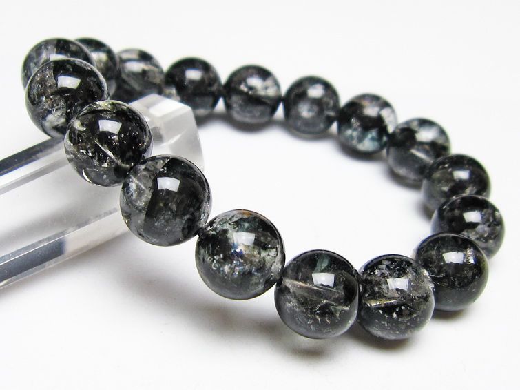 ブラックエレスチャルクォーツ ブレスレット 12mm 一点物 111-53861