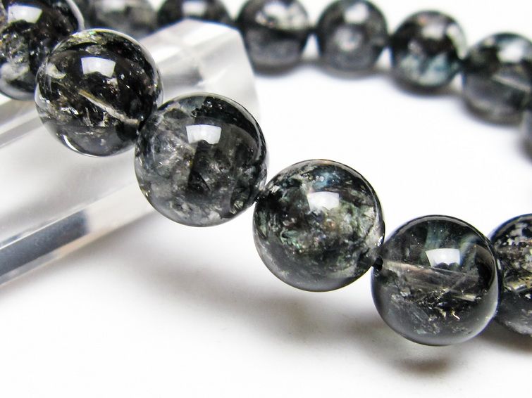 ブラックエレスチャルクォーツ ブレスレット 12mm 一点物 111-53861