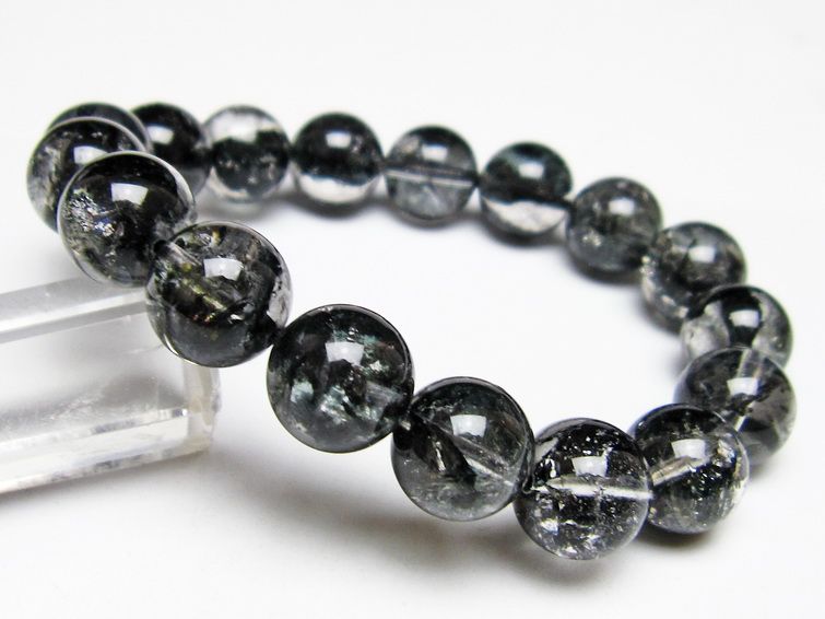 ブラックエレスチャルクォーツ ブレスレット 13mm 一点物 111-53862