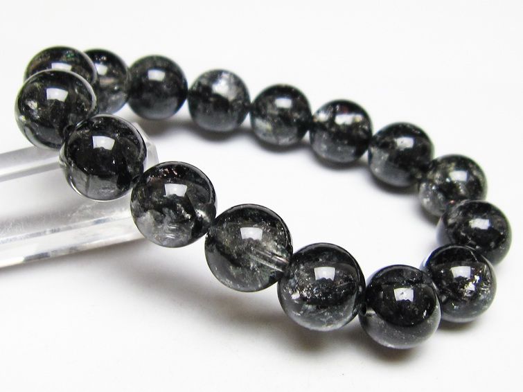 ブラックエレスチャルクォーツ ブレスレット 13mm 一点物 111-53863