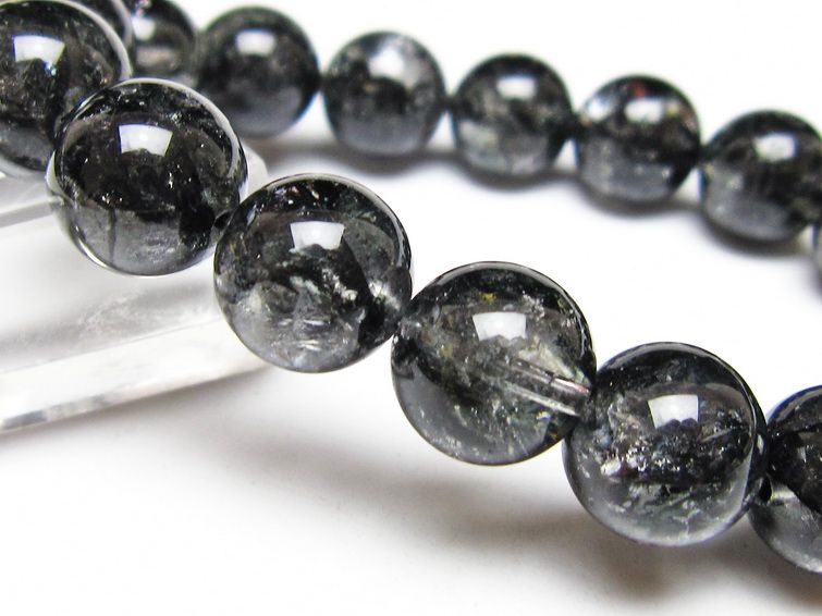 ブラックエレスチャルクォーツ ブレスレット 13mm 一点物 111-53863