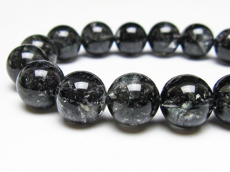 ブラックエレスチャルクォーツ ブレスレット 13mm 一点物 111-53863