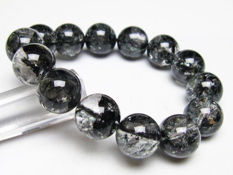 ブラックエレスチャルクォーツ ブレスレット 16mm 一点物 111-53866