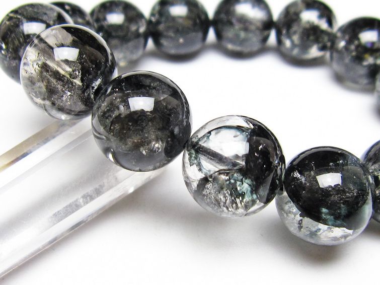 ブラックエレスチャルクォーツ ブレスレット 16mm 一点物 111-53866