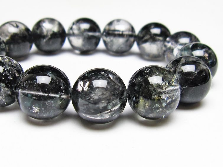 ブラックエレスチャルクォーツ ブレスレット 16mm 一点物 111-53866