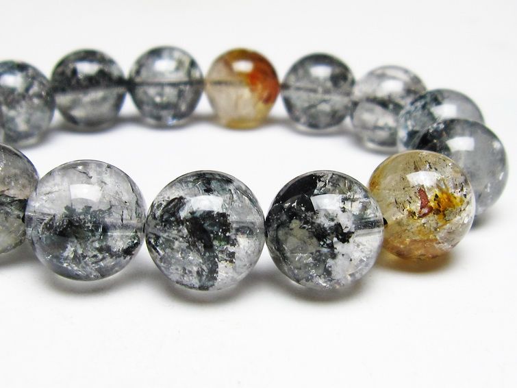 ブラックエレスチャルクォーツ ブレスレット 15mm 一点物 111-53869