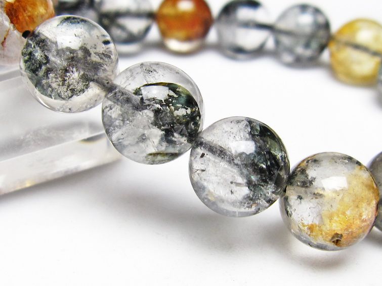 ブラックエレスチャルクォーツ ブレスレット 12mm 一点物 111-53883