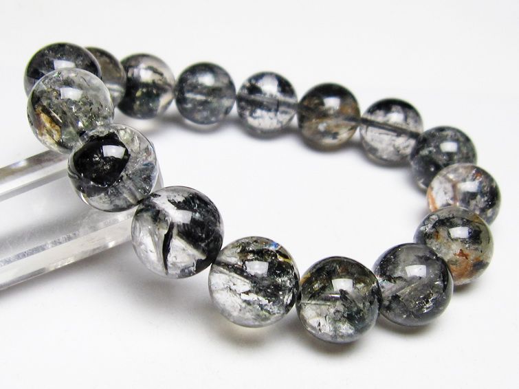 ブラックエレスチャルクォーツ ブレスレット 13mm 一点物 111-53885